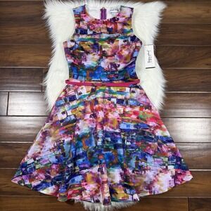 Joseph Ribkoff Women's Size 8 Abstract‎ Print Sleeveless Fit & Flare Dress